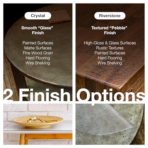 ExactMade - Clear Table Protector, USA Made, Safe, 42 x 96 Inch, 2mm Thick Ultra Smooth Vinyl, Custom Size Clear Tablecloth Protector, Table Cover for Kitchen Wood Grain