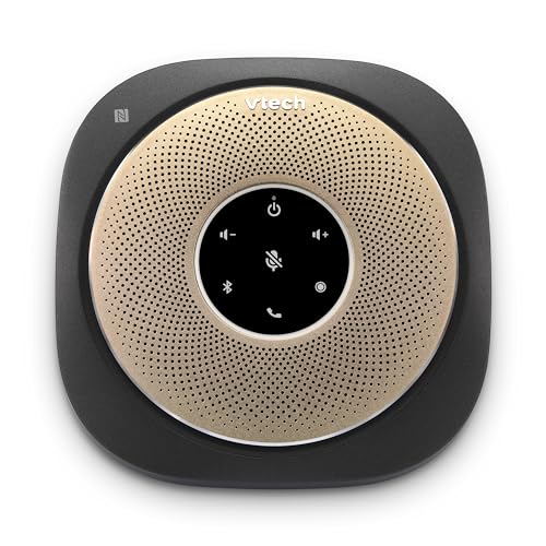 VTech VCS601-2 Bluetooth Conference Speakerphone - 360° Premium Voice Pickup with 6 Microphones, Smart NFC Connect, 24H Call Time with HD Audio, Reverse Charging USB C, Voice Assistant, Home Office