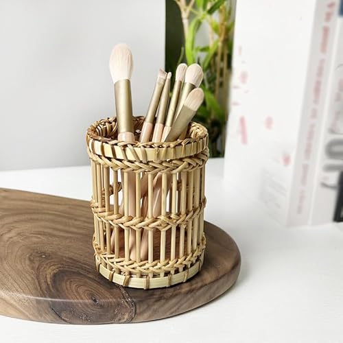 MOLYSAK Stationery Pencil Holder Paper Rope Storage Box Rattan Storage Basket Paper Rope Woven Basket Desktop Storage Basket