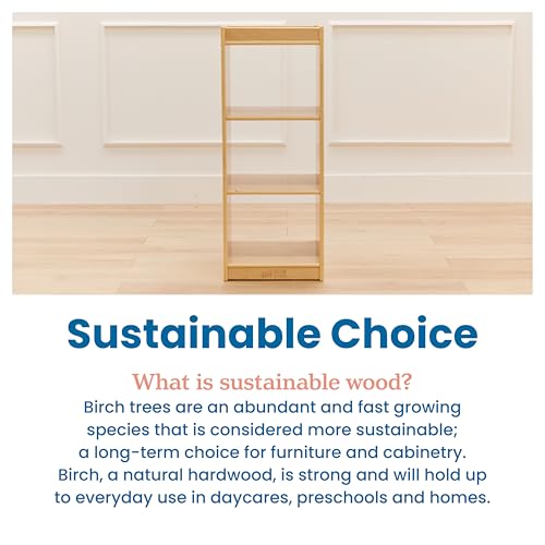 ECR4Kids 3-Cube Double-Sided Vertical Storage Organizer, Classroom Furniture, Natural