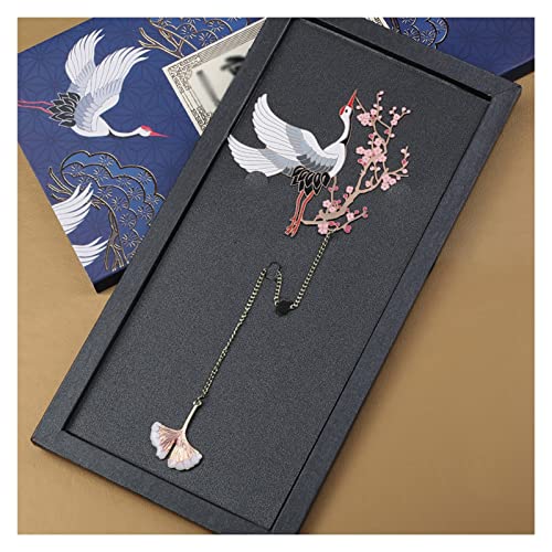 Bookmark Metal Peacock Bookmark Gift Box Hollow Tassel Pendant Chinese Style Student Gift Teacher's Day Gift for Teacher Metal Bookmark (Color : 4) (9)