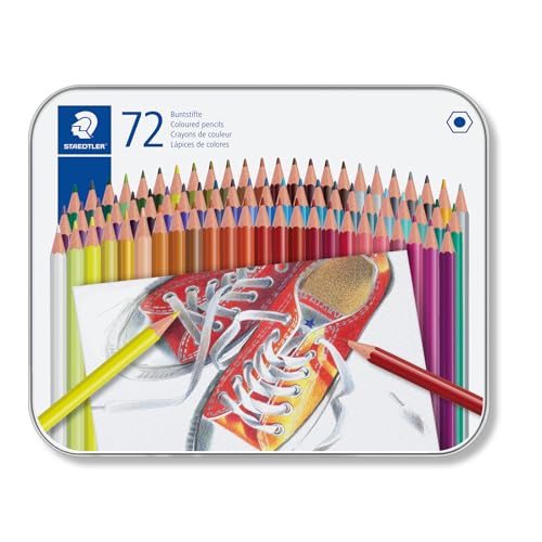 STAEDTLER 175 M72 Wood-Free Coloured Pencils - Assorted Colours (Tin of 72)