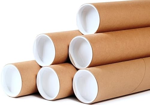 supplyhut 50 - 2" x 12" Round Cardboard Shipping Mailing Tube Tubes With End Caps