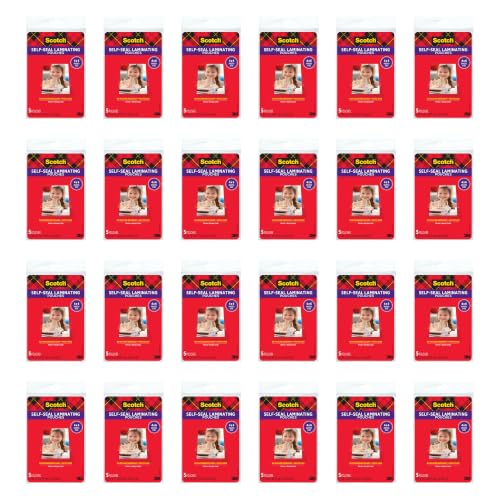Scotch Self-Sealing Laminating Pouches, 4 x 6 in, 24 Packs of 5 (120 Total)