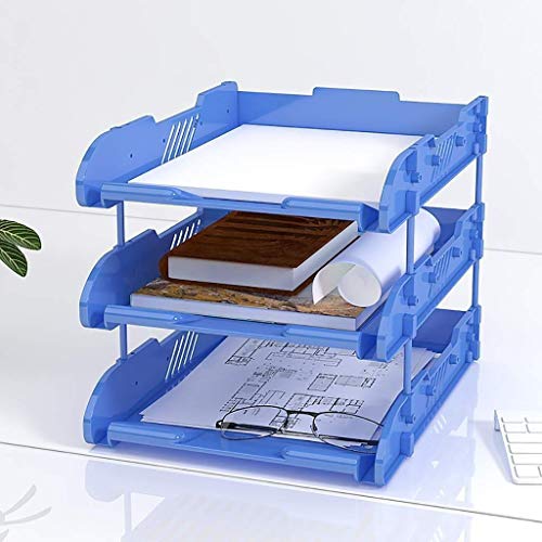 GVRMLDF Stackable Tray Desktop Organizer, Document Letter Paper File Sorter, Office and Home(Gray)