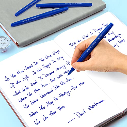Lelix Felt Tip Pens, 60 Blue Pens, 0.7mm Medium Point, Felt Tip Markers Pens for Journaling, Writing, Note Taking, Planner, Perfect for Art Office and School Supplies