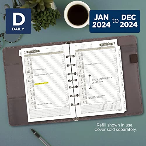 AT-A-GLANCE 2024 Daily Planner One Page Per Day Refill, 5-1/2" x 8-1/2", Desk Size, Loose-Leaf (481-125-24)