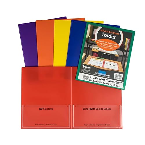 C-Line Classroom Connector Folder, 9"x11-3/4", 36/BX, Ast