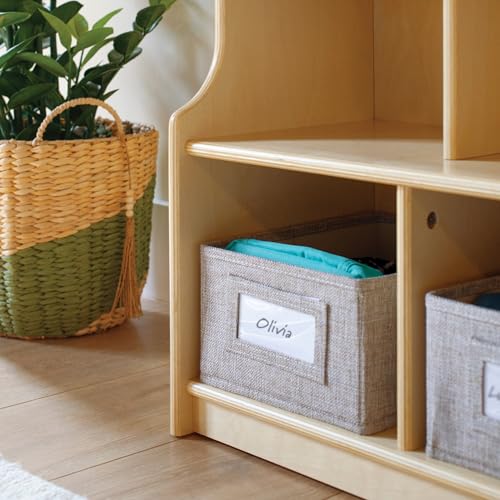 Guidecraft EdQ 5-Section Wooden Storage Locker with Bench Seat for Classroom, Kids Cubby Organizer with Shelves and Hooks for Coats, Divided Playroom Storage with Bins