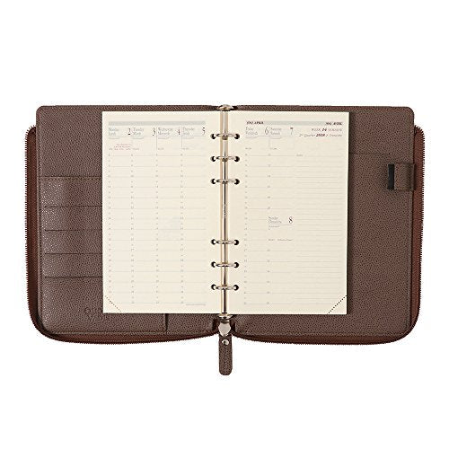 Quovadis Personal Organizer Cover, Bible Size, L Zip, Timer 17, Club, Flamboise qv93602rofran