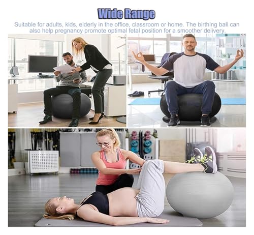 Yoga Ball Chair,Yoga Ball，Exercise Ball, Yoga Ball Chair Fitness Ball Chair for Adults Teenagers Home Yoga Ball Seat for Exercise Pilates Pregnancy Stability Office Sitting(Diameter-75cm(29 1/2"))