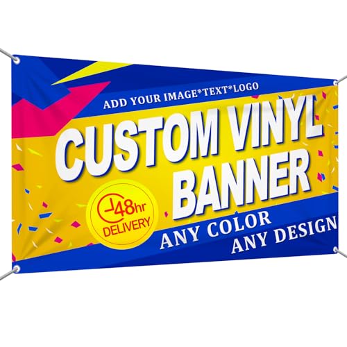 Custom Banners and Signs Personalized Customizable Full Color Design Vinyl Banners for Any Occasion Business, Birthday, Parties, Wedding, and Graduation(3'x10')