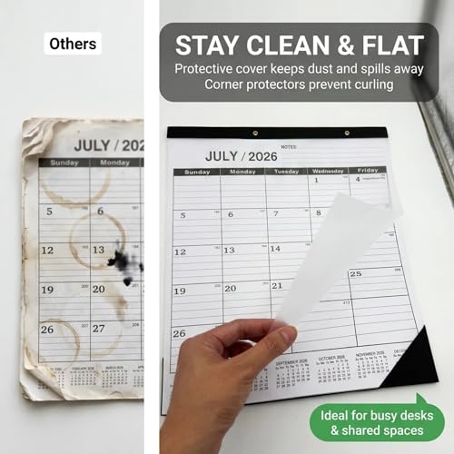 Desk Calendar 2026-2027 - Large 18-Month Monthly Desk Pad, July 2026 to December 2027, 22" x 17" Calendar with Thick Paper, Golden Hanging Holes & To-Do List for Home and Office