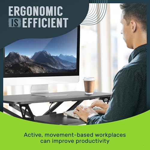 TechOrbits Black 32 in Standing Desk Converter, OF-S05-1