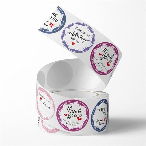 VIAENKFG Thank You Sticker Gift Box Decoration Handmade Baking Small Business Sealing