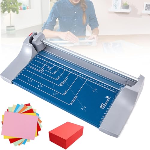 A3/A4 Rotary Trimmer, Cutting Thickness 0.6mm/0.8mm, Self-Sharpening, Automatic Clamp, for Trimming Paper, Photographs, and Cardstock,A4