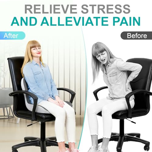 Seat Cushion for Office Chair, Orthopedic and Ergonomic Memory Foam Cushion