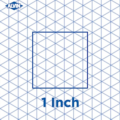 ALVIN Isometric Paper Pad 100 Sheets of 8 1/2" x 11" Model 1242-5, Drafting and Graph Paper, 20 Pound Acid-Free