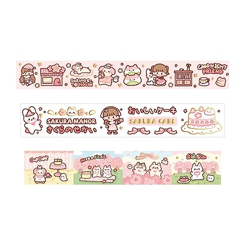 UOHLCX Cherry Blossom Series Masking Washi Tape Art Decorative Adhesive DIY Sticker Label