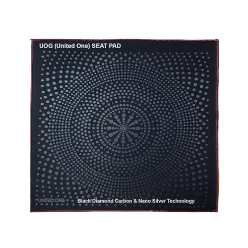 UOG (United One) 5-in-All Wellness Seat Pad, Cushion for Office, Car & Pilot Seat Comfort, Pressure Relief, Hip, Tailbone & Lower Back Comfort, Black Diamond Carbon & Nano Silver, Made in USA