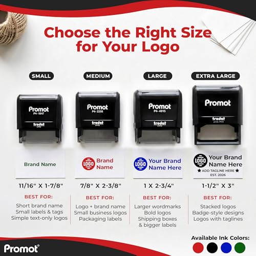 Promot Custom Logo Stamp - Personalized Your Business Text or Logo (XLarge)
