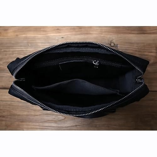 NSUQOA JSEIAJB Men's Leather Business Handbag Cowhide Shoulder Messenger Bag Vertical Office Computer Bag Briefcase