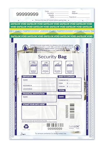 ABC FREEZFraud Coin Money Single Pocket Bank Deposit Bags, 15 x 20", Clear - 100 Bags