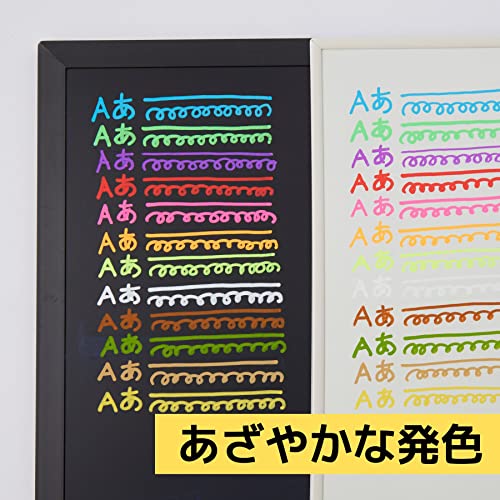レイメイ藤井 Raymay Fujii LBM1048W Chalkboard Board Markers, Fluorescent, Extra Thick, Set of 5, White 220659