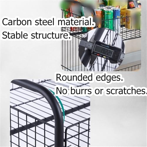 VyhPJg Foldable Metal Candy Display Cart with Wheels, Charcuterie Cart with Storage Shelf, Mobile Food Cart for Retail Stores, Supermarkets, Night Markets(Black,100cm-39.4in)