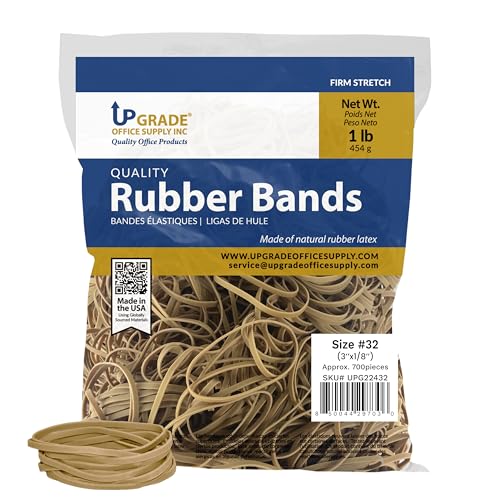 Upgrade Office Supply Rubber Bands, Size #32 (3 x 1/8 Inch), Approx. 1,400 Count, 2 Pack, Made in USA