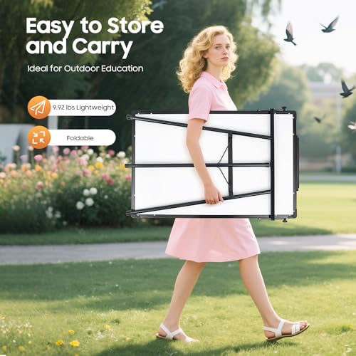 Magnetic Whiteboard Easel, Adjustable Tripod Board for Classroom, Kids Drawing & Office Presentations, Foldable Portable Design, Durable Metal Frame, 36x24in Writing Surface