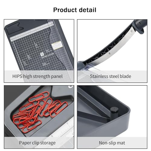 Manual Guillotine Paper Cutter, 16 Sheet Capacity, Heavy Duty with Security Blade Lock for Precise Cutting of Photos and Film