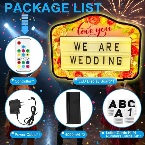 menglanchang 2025 Bottle Service Sign Board VIP for Wedding Proposals & Wedding Party, Led Handheld Bottle Presenter,Remote Control RGB 7-Color Effects, 4 Set Letters & 1 Set Numbers & 2 X Batteries