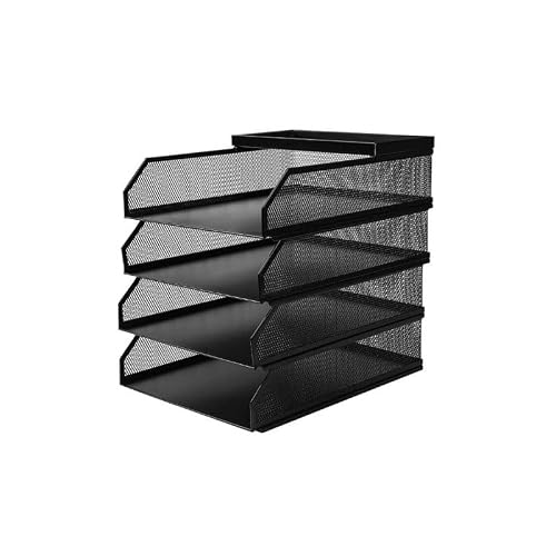 File Organizer Stackable Metal Mesh Paper Storage Letter Tray A4 Magazine File Holder Document Sorter