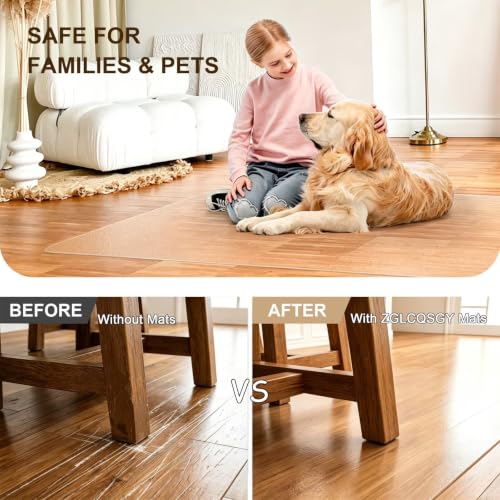 38"X86" Clear Frosted Chair Mat,Heavy Duty Hard Floor Mat