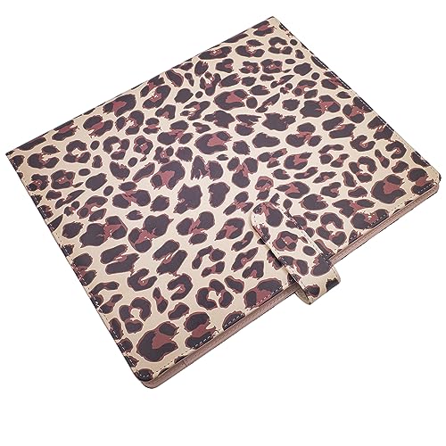 LOSOPHY Leather Padfolio - 10"x13" Leopard Print, 1 Inch Three Ring Binder Organizer for Women
