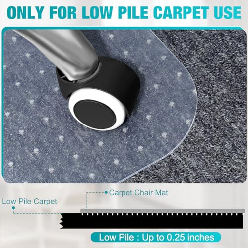 BesWin Office Chair Mat for Carpets, 2 Pack, Clear, Heavy Duty, 48" x 36"