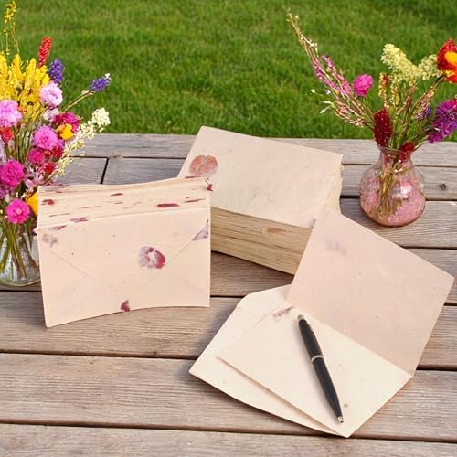 Kathmandu Valley Co. 50 Pack Lokta Cherish Cards & Envelopes, Bougainvillea