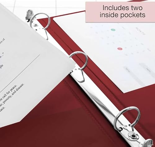 12 Pack, 1.5" Burgundy 3-Ring View Binder w/ 2-Pockets