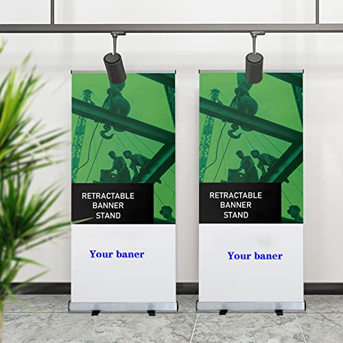 Premium Roll Up Banner Stand Retractable Custom Personalized Banner Printing for Trade Show Display & Event Promotion, Business, Wedding and Special Events - 33.5 x 83" (Set of Roll up banner and stand)