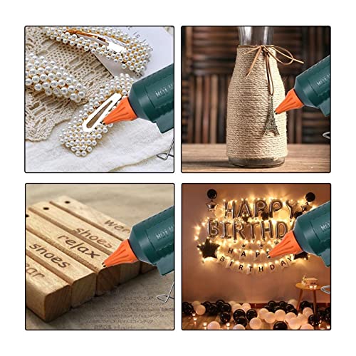 LIBODD Hot Glue Gun Hot Melt Glue Gun Leak Proof Copper Nozzle Temperature Adjustable Process Repair Tool Voltage Automatic Adjustment Function for DIY Arts, Crafts and Quick Repairs(Set-D)