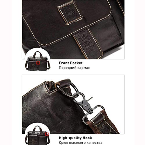 FENOKD Leather Briefcase Laptop Bag Messenger Shoulder Work Bag Crossbody Handbag for Business Travelling for Men.E