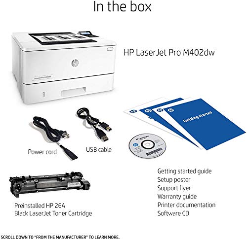 HP LaserJet Pro M402dn Laser Printer with Built-in Ethernet & Double-Sided Printing, Amazon Dash Replenishment Ready (C5F94A), A4