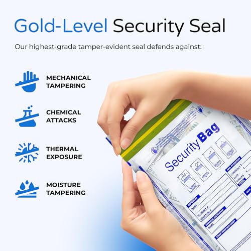 White Opaque Deposit Bags | Tamper-Evident Cash & Valuables Bag | Tear-Off Receipt | Heavy-Duty 10" x 15" | 100 pcs | ABC Check Printing