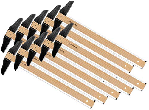 Alumicolor Wood/Acrylic Calibrated T-Square for Art, Framing & Drafting, Natural Wood Color, Pack of 10-24IN