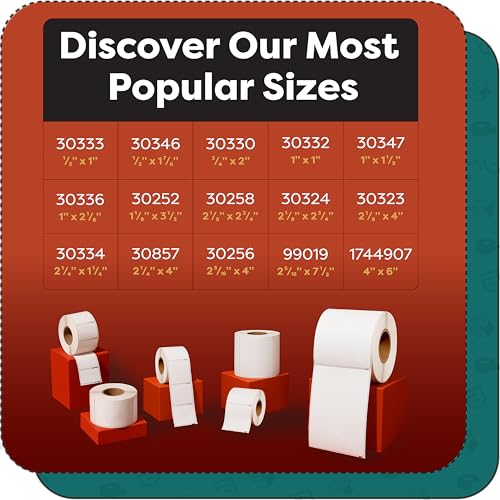 Replacement for DYMO 30252 (12 Rolls, 4200 Labels) 1 1/8" X 3 1/2"