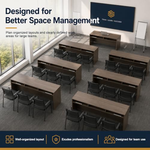 Fshineleaf 47" Conference Table, 2 Person Training Table with Storage