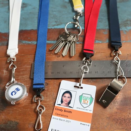 Specialist ID Bulk 100 Pack - Wide Lanyard with Breakaway Clasp and Swivel Metal Hook - Premium 5/8 Inch Neck Strap Name Badge and Key Card Holder for School, Cruise, Travel and More (Green)