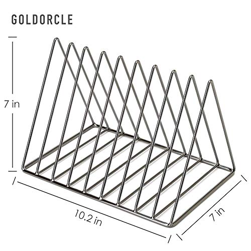 YXEDPBF Bookshelf Metal Rack, File Organizer,Book Rack, Magazine Newspaper Book Holder, 9 Slots Book Display for Office Home School,Black