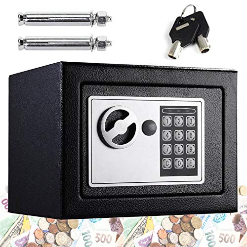 TBLOTYD Digital Electronic Safe Box for Home Office Hotel Security Solid Steel with Keypad Lock/Gray/8.5L ，Black-4.6L